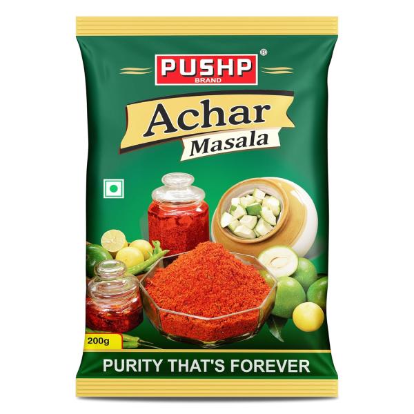Pushp Brand Achar Masala | 200 G | Premium Blend of Traditional Spices | Ready-to-Use Pickle Mix