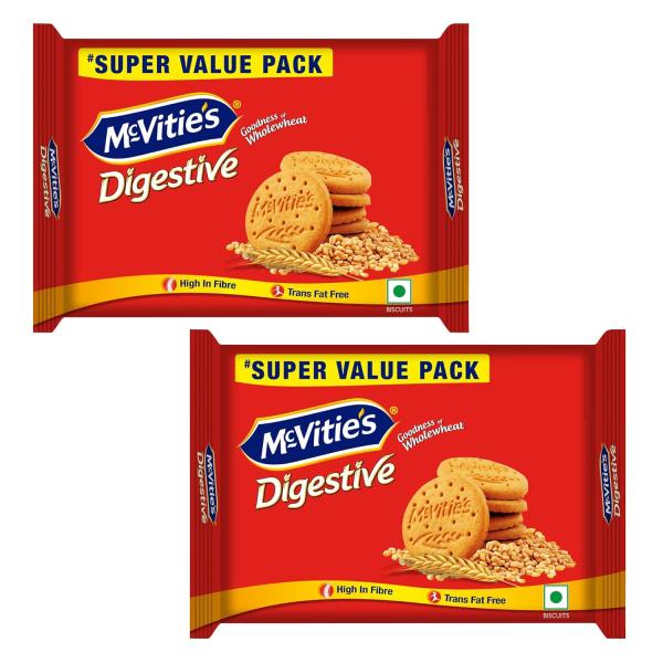 McVities Digestive High Fibre Biscuits with Goodness of Wholewheat,Super Saver Family Pack, 959.1g, Super Saver Family Pack - Pack of 2