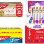 GROCERY   Colgate Swarna Vedshakti Ayurvedic Cavity Protection, Bad Breath Treatment Toothpaste - 400gm & Strong Teeth Cavity Protection Toothpaste & ZigZag Manual Toothbrush