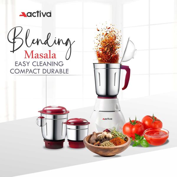Activa Pluto 3 Jar 600 Watt Mixer Grinder With Coral 750 Watt Dry Iron come with 2 year warranty