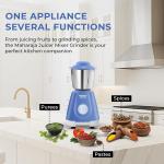 Maharaja Whiteline Smart Mixer Grinder | 500-watt | 20000 RPM Motor Speed | Air Ventilation System | Stainless-Steel Jars & Blades | Unique Jar Flow Breakers | 2 Year Motor Warranty |Blue