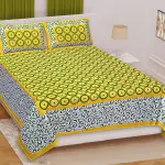 Cotton Double Bedsheet (Pack of 1, Yellow)