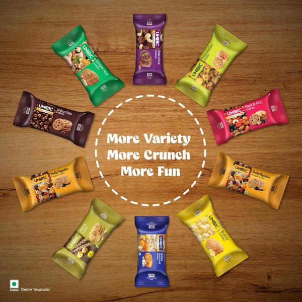 Unibic Cookies Assorted, 67.5G/75 G(Pack Of 10)|Biscuits Combo Pack|Choco Chip|Butter | Fruit&Nut|