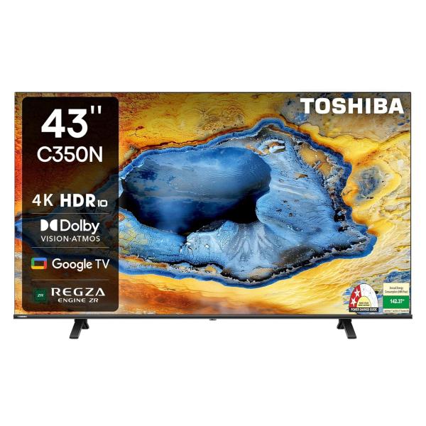 TOSHIBA 108 cm (43 inches) C350NP Series 4K Ultra HD Smart LED Google TV 43C350NP (Black)