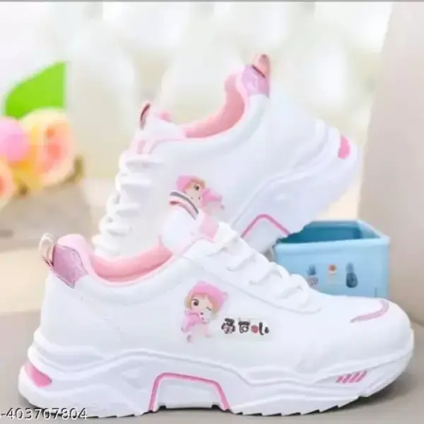 Womens And Girls Synthetic 7000 White Casual Sneakers Shoes