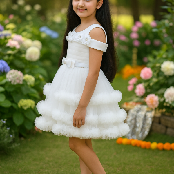 Hopscotch Girls Pink Sleeveless Rosette Sequin Tulle Dress