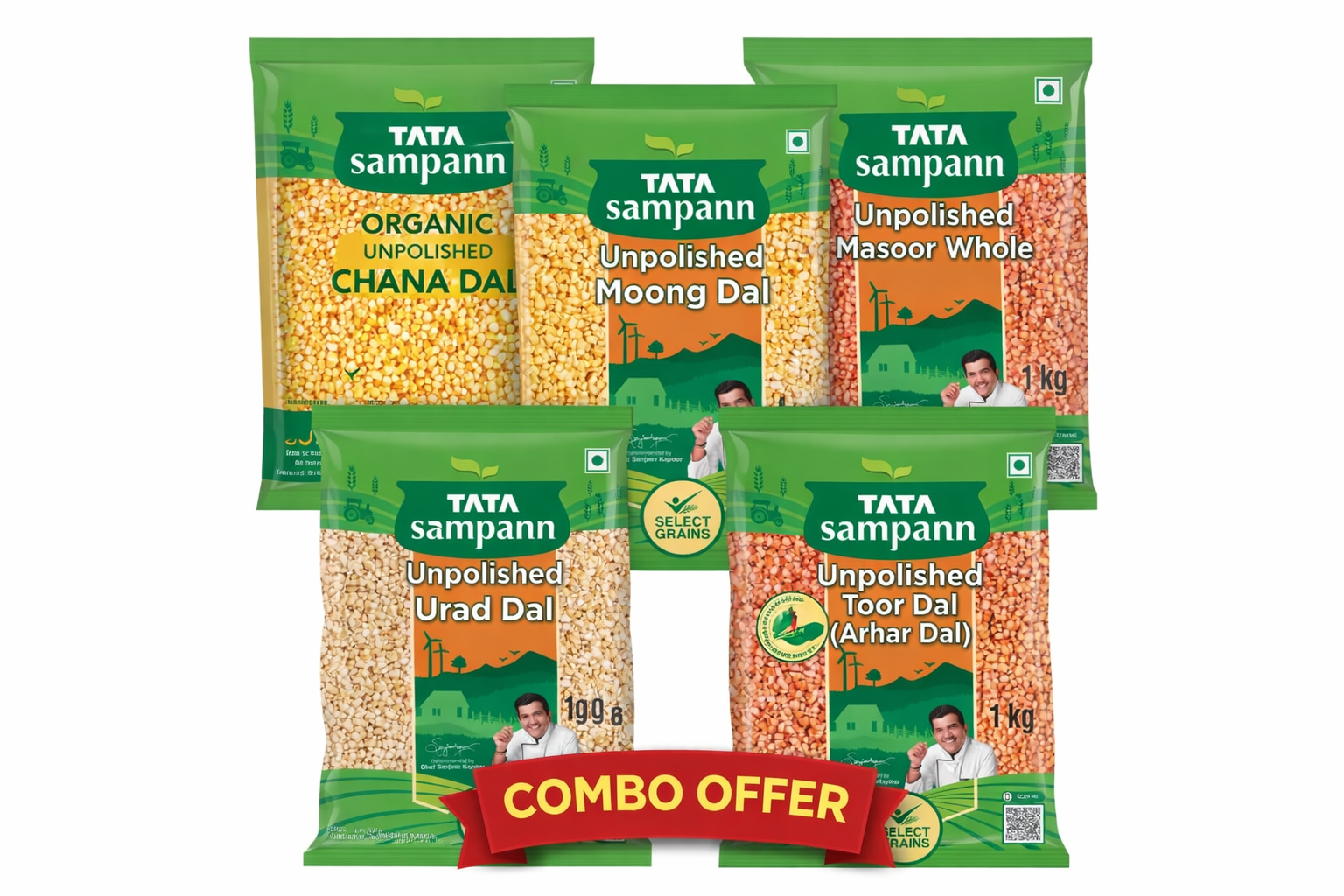 GROCERY   Tata Sampann dall combo grocery  1 KG Pr iteam