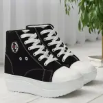  Black Denim high top Canvas Shoe