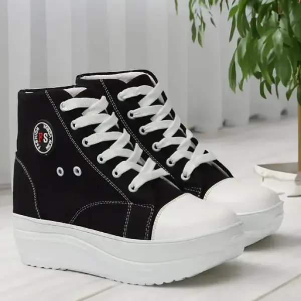 Black Denim high top Canvas Shoe