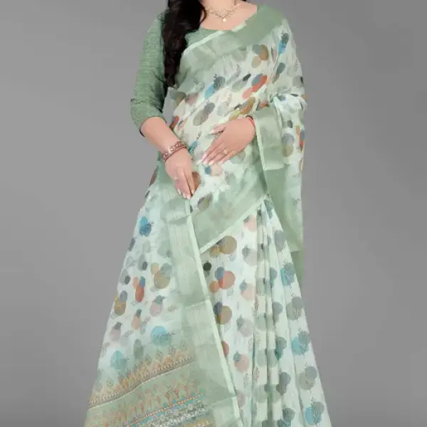 Premium Linen Cotton Stylish Saree