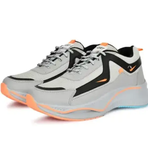 GREY ORANGE CASUAL SHOES