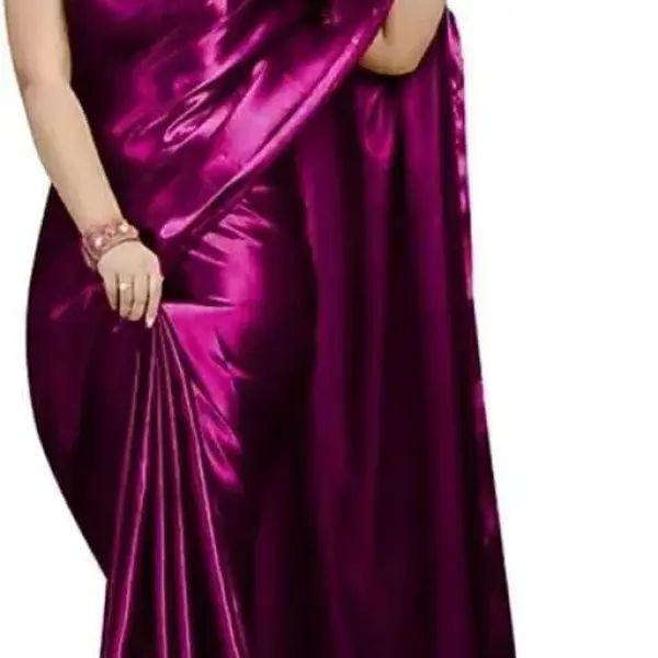 Sana silk satin purple saree with Blouse