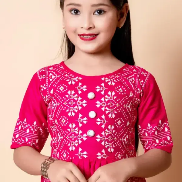 Girls plazo & Dresses Pink