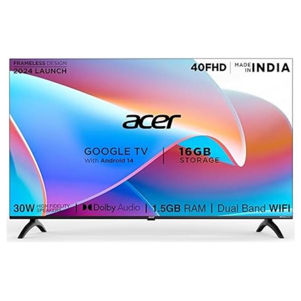 acer 100 cm (40 inches) I Pro Series Full HD Smart LED Google TV AR40FDIGU2841AT (Black)