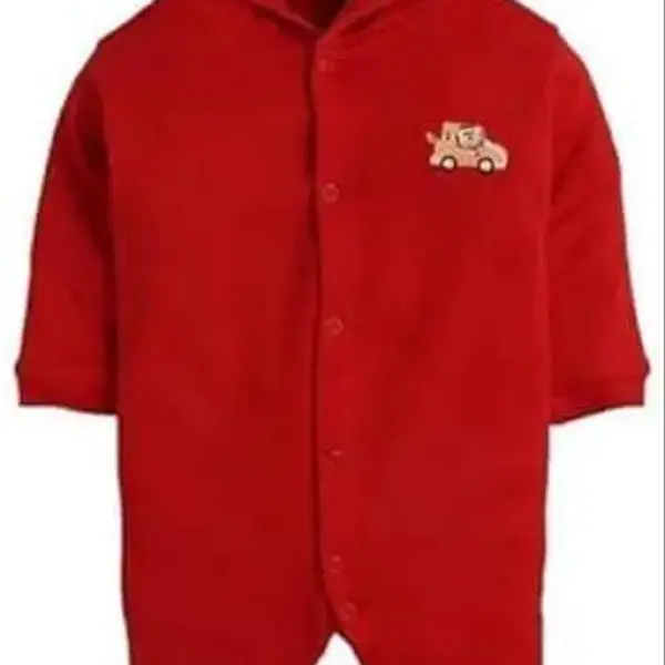 Baby Front Open Full Sleeves Sleepsuit Hooded with Foot Easy Dressing and Diapering Romper Set of 2