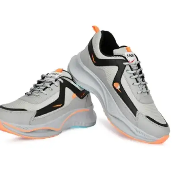 GREY ORANGE CASUAL SHOES