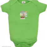 100% Cotton Baby Bodysuit Short Sleeve Half Romper Pack of 3 green
