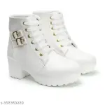 Boot Degine Style Casual Outdoor High Heel Ankle For Women white