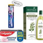 Toothpaste, Brush & Hair Oil Combo