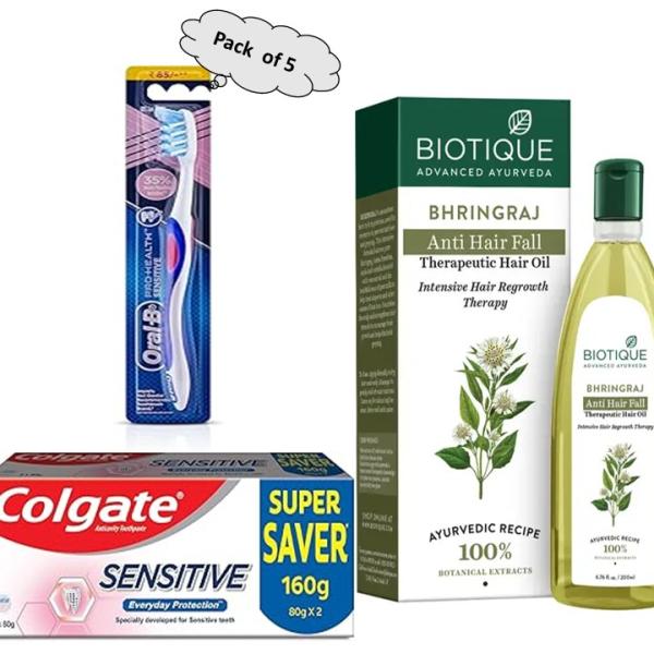 Toothpaste, Brush & Hair Oil Combo