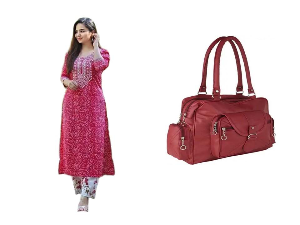 Women kurti set and bags (combo)