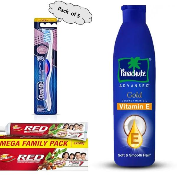 Toothpaste, Brush & Hair Oil Combo