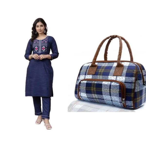 Women kurti set and bags (combo)