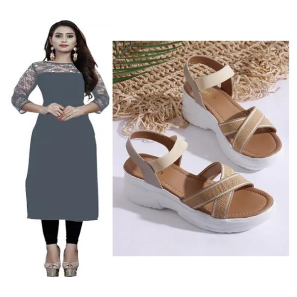 Kurti & ledies Heel Sandal ( combo )