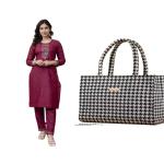 Women kurti set and bags (combo)