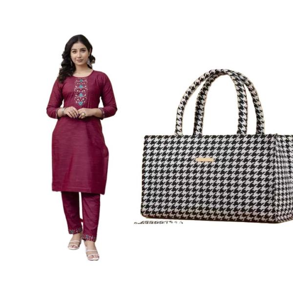 Women kurti set and bags (combo)