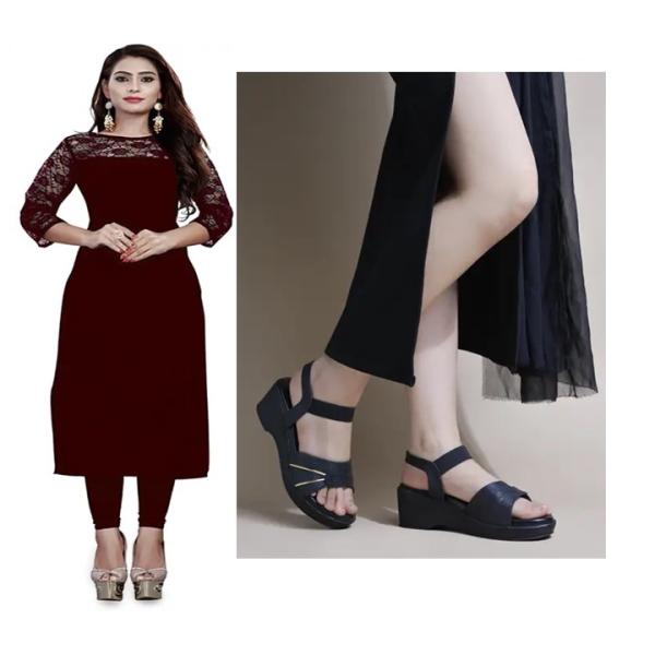 Kurti & ledies Heel Sandal ( combo )