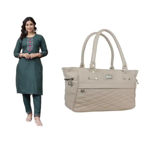 Women kurti set and bags (combo)