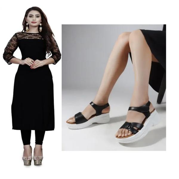 Kurti & ledies Heel Sandal ( combo )