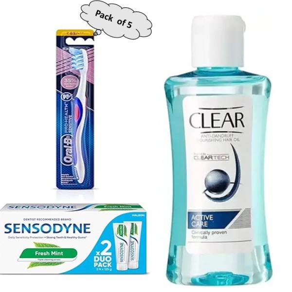 Toothpaste, Brush & Hair Oil Combo
