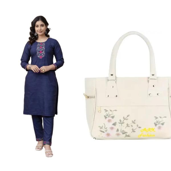 Women kurti set and bags (combo)