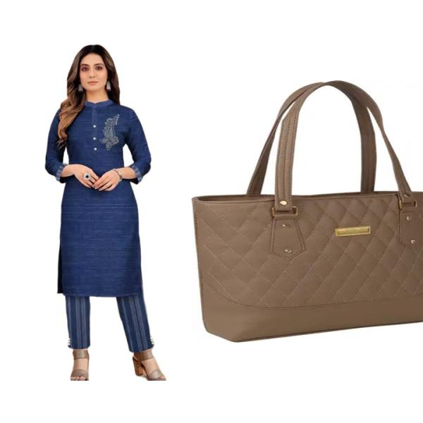 Women kurti set and bags (combo)