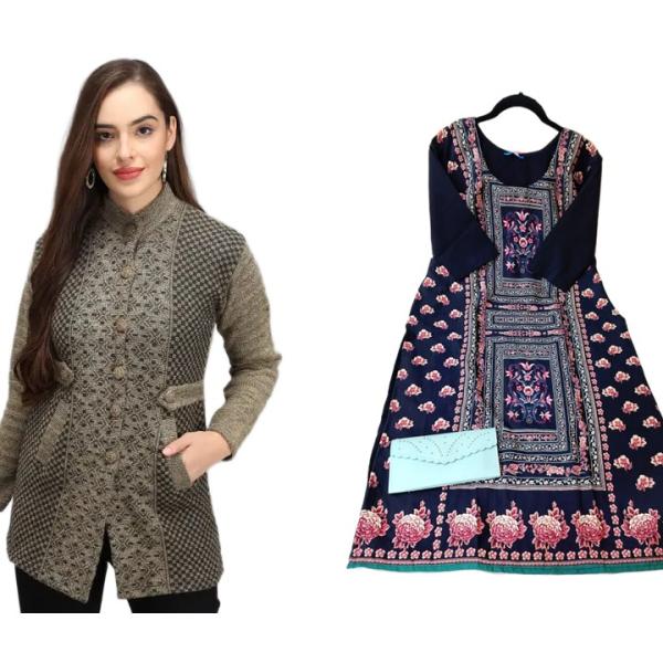 Women's Hoodie and Kurti Combo