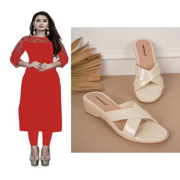 Kurti & ledies Heel Sandal ( combo )