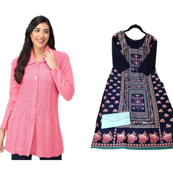 Women's Hoodie and Kurti Combo