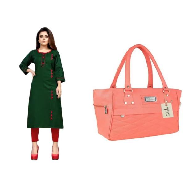 Women kurti set and bags (combo)