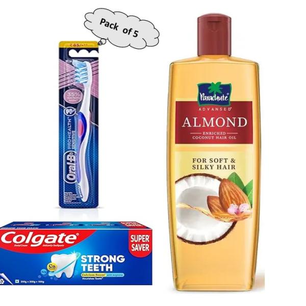 Toothpaste, Brush & Hair Oil Combo