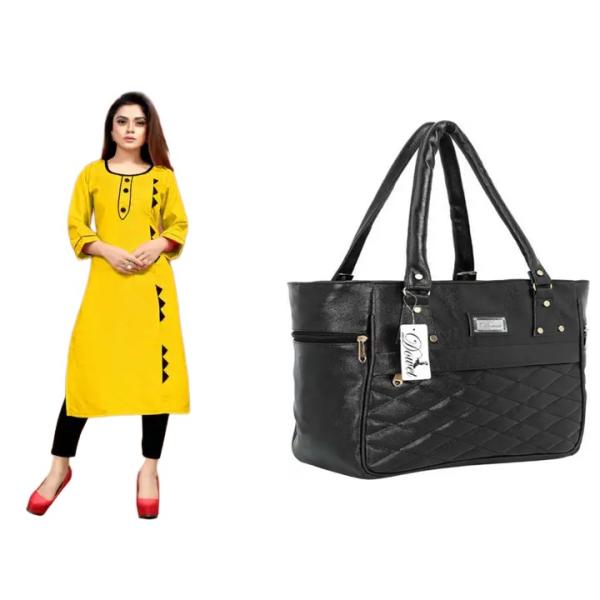 Women kurti set and bags (combo)