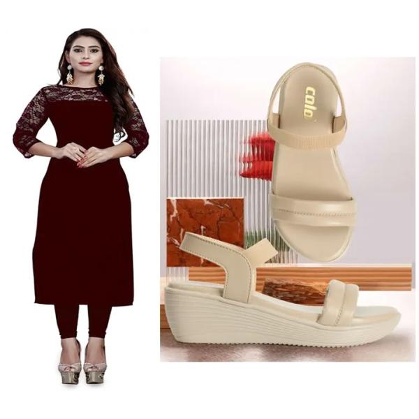 Kurti & ledies Heel Sandal ( combo )
