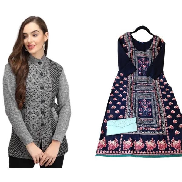 Women's Hoodie and Kurti Combo