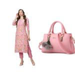 Women kurti set and bags (combo)