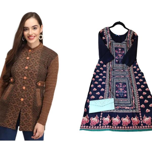 Women's Hoodie and Kurti Combo