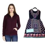Women's Hoodie and Kurti Combo