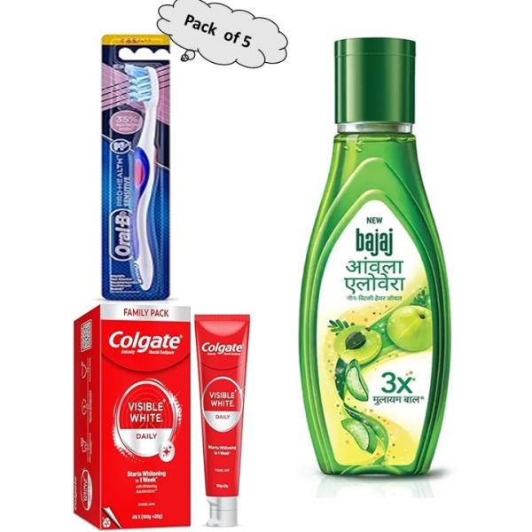 Toothpaste, Brush & Hair Oil Combo