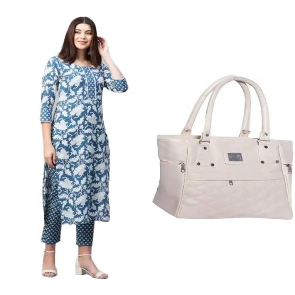 Women kurti set and bags (combo)