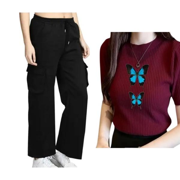 Cargo Pant & Crop Top Combo
